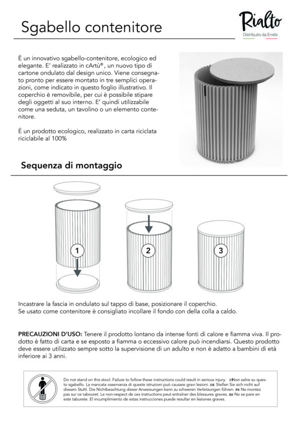 Sgabello contenitore multiuso