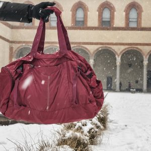 Duffle pieghevole compatta in nylon leggero bordeaux Tucano