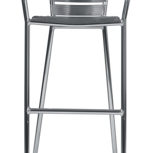 Sgabello - Alluminio - Spessore Del Tubo 1,8 Mm - Con Schienale - Impilabile