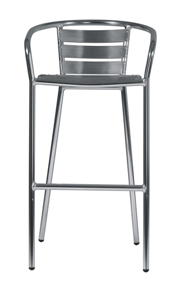 Sgabello - Alluminio - Spessore Del Tubo 1,8 Mm - Con Schienale - Impilabile