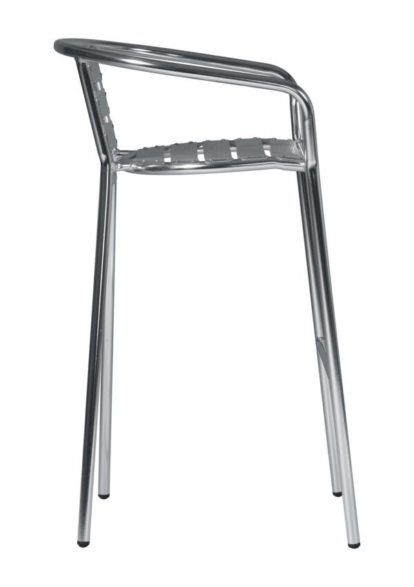 Sgabello - Alluminio - Spessore Del Tubo 1,8 Mm - Con Schienale - Impilabile