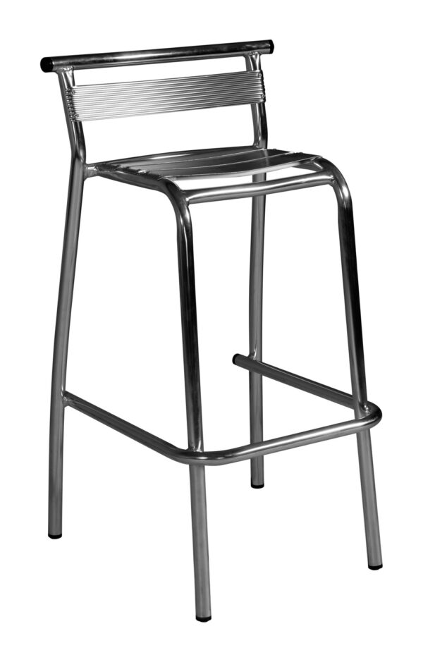 Sgabello - Alluminio - Spessore Del Tubo 1,8 Mm - Con Schienale - Impilabile