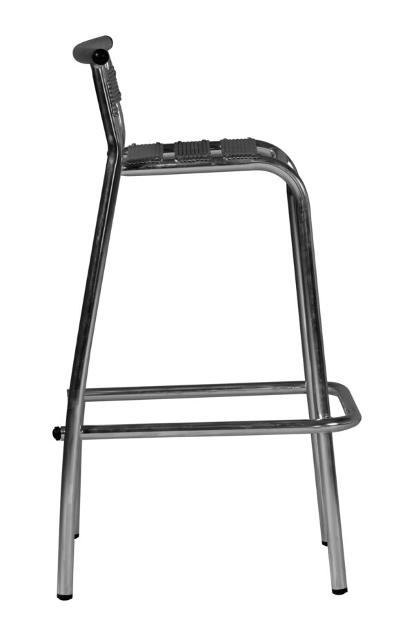 Sgabello - Alluminio - Spessore Del Tubo 1,8 Mm - Con Schienale - Impilabile