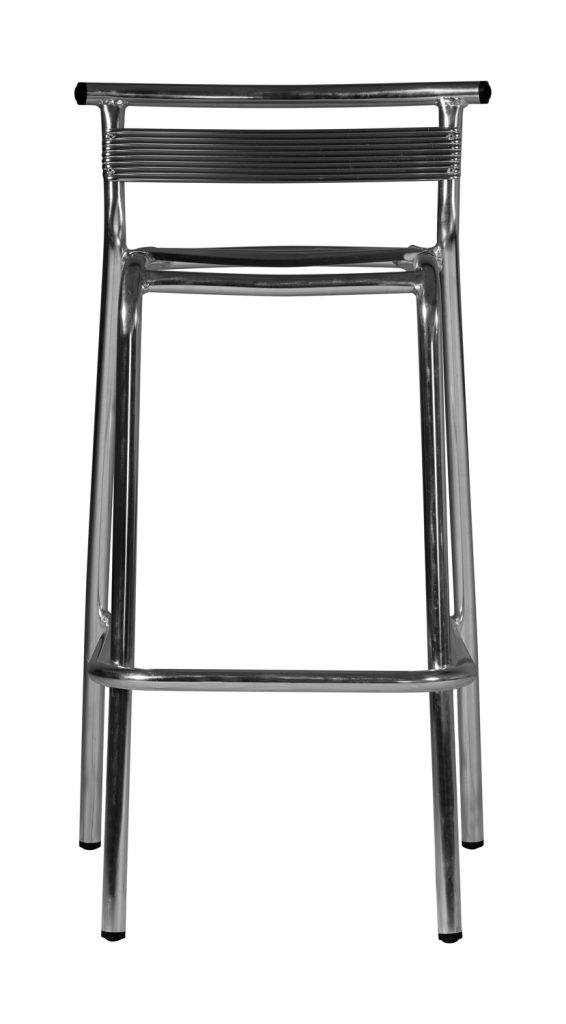 Sgabello - Alluminio - Spessore Del Tubo 1,8 Mm - Con Schienale - Impilabile