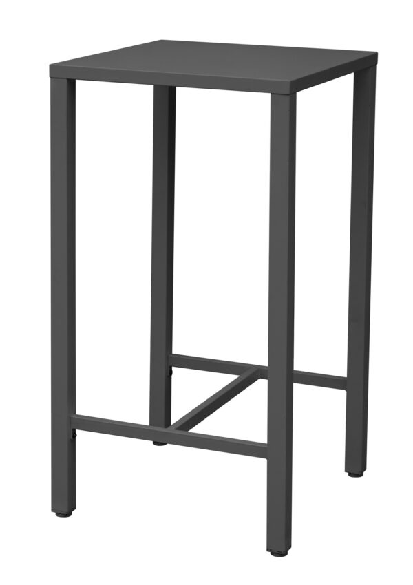 Tavolo Iseo  Alto Contract - Acciaio 60 X 60 Cm - Da Montare - Impilabile Con Gommini Distanziatori - Gambe 4,5 Cm X 4,5 Cm X 1,5 Mm Con Piedini Regolabili -