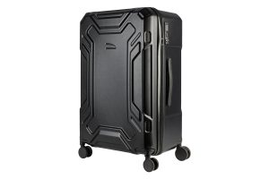 Trolley da viaggio a quattro ruote dal design industriale, chiusura TSA