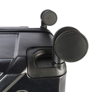 Trolley da viaggio a quattro ruote dal design industriale, chiusura TSA