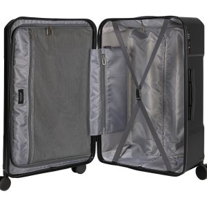 Trolley da viaggio a quattro ruote dal design industriale, chiusura TSA