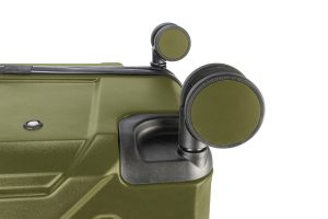 Trolley da viaggio a quattro ruote dal design industriale, chiusura TSA