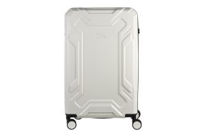 Trolley da viaggio a quattro ruote dal design industriale, chiusura TSA