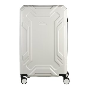 Trolley da viaggio a quattro ruote dal design industriale, chiusura TSA