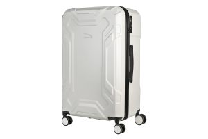 Trolley da viaggio a quattro ruote dal design industriale, chiusura TSA