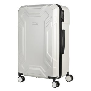 Trolley da viaggio a quattro ruote dal design industriale, chiusura TSA