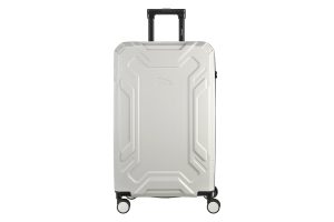 Trolley da viaggio a quattro ruote dal design industriale, chiusura TSA