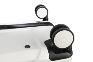 Trolley da viaggio a quattro ruote dal design industriale, chiusura TSA