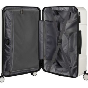 Trolley da viaggio a quattro ruote dal design industriale, chiusura TSA