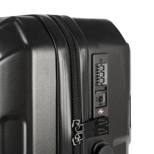 Trolley da viaggio a quattro ruote dal design industriale, chiusura TSA