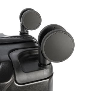 Trolley da viaggio a quattro ruote dal design industriale, chiusura TSA