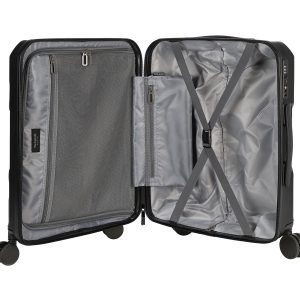 Trolley da viaggio a quattro ruote dal design industriale, chiusura TSA