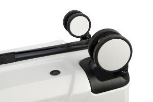 Trolley da viaggio a quattro ruote dal design industriale, chiusura TSA