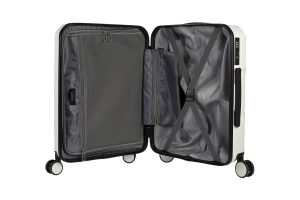 Trolley da viaggio a quattro ruote dal design industriale, chiusura TSA