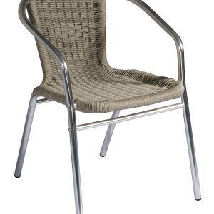 Sedia Contract - Alluminio Ø 25 Mm X 1,5 Mm - Filo Plastificato - Interno Acciaio - Paglia