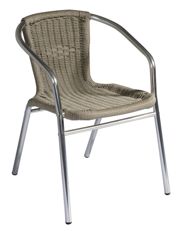 Sedia Contract - Alluminio Ø 25 Mm X 1,5 Mm - Filo Plastificato - Interno Acciaio - Paglia