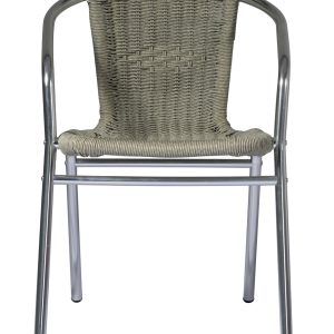 Sedia Contract - Alluminio Ø 25 Mm X 1,5 Mm - Filo Plastificato - Interno Acciaio - Paglia