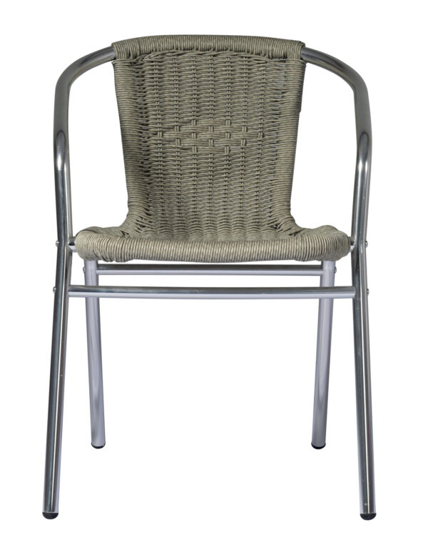 Sedia Contract - Alluminio Ø 25 Mm X 1,5 Mm - Filo Plastificato - Interno Acciaio - Paglia