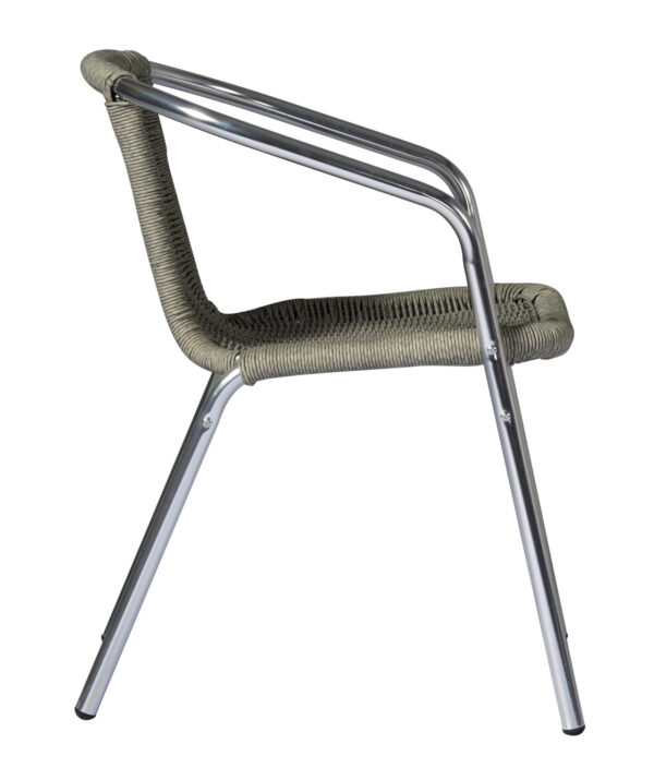 Sedia Contract - Alluminio Ø 25 Mm X 1,5 Mm - Filo Plastificato - Interno Acciaio - Paglia