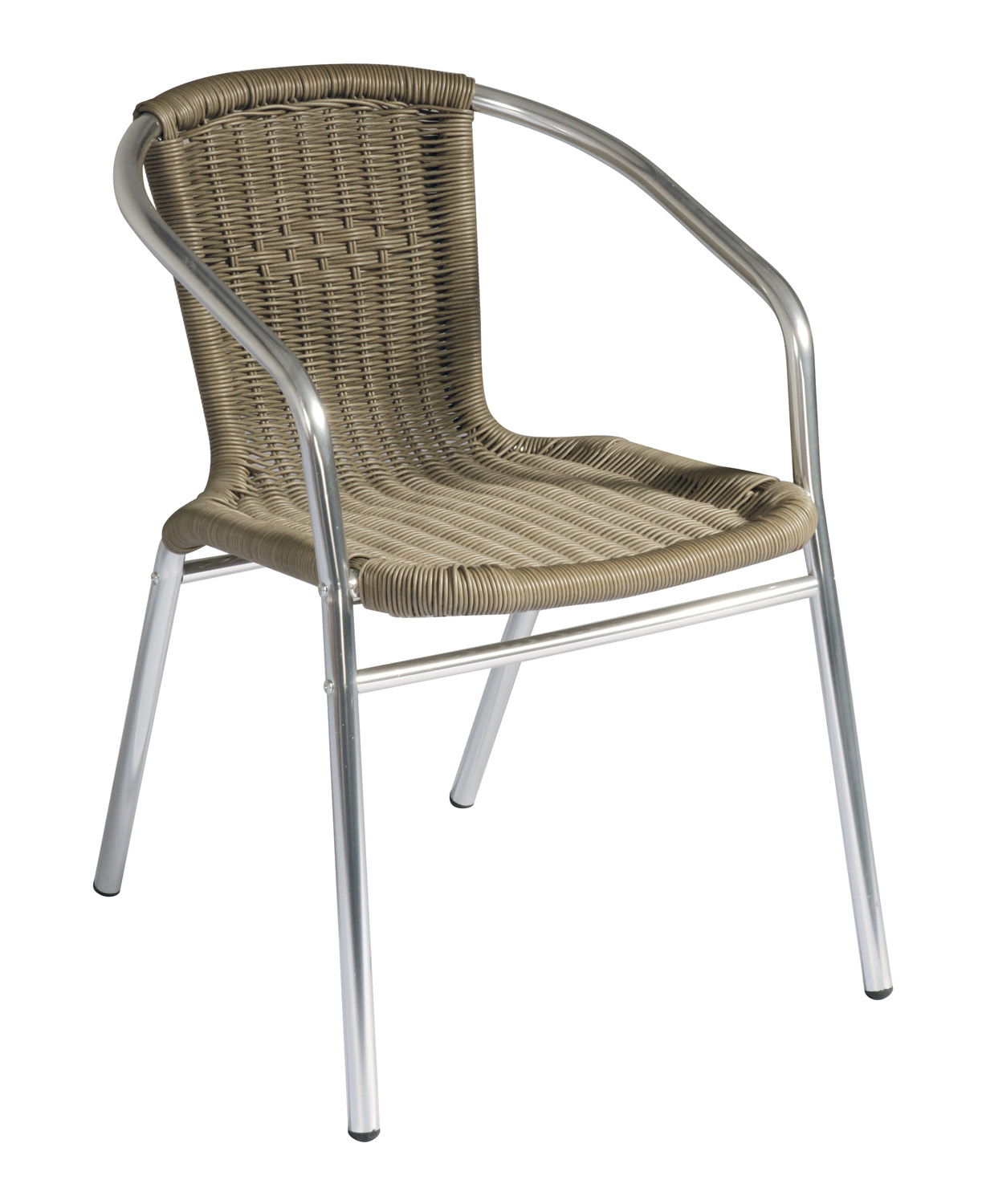 Sedia Contract - Alluminio Ø 25 Mm X 1,5 Mm - Filo Plastificato - Interno Acciaio - Tabacco