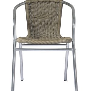 Sedia Contract - Alluminio Ø 25 Mm X 1,5 Mm - Filo Plastificato - Interno Acciaio - Tabacco