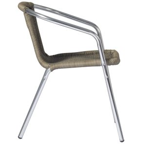 Sedia Contract - Alluminio Ø 25 Mm X 1,5 Mm - Filo Plastificato - Interno Acciaio - Tabacco