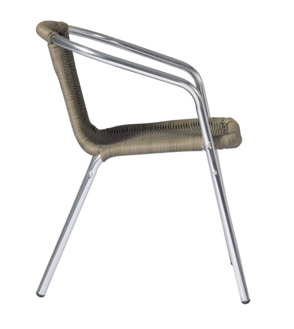 Sedia Contract - Alluminio Ø 25 Mm X 1,5 Mm - Filo Plastificato - Interno Acciaio - Tabacco