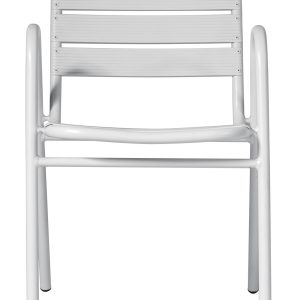 Sedia Calipso Contract - Alluminio Con Braccioli - Impilabile - Tubo Ø 25 Mm X 1,8 Mm - Colore Bianco