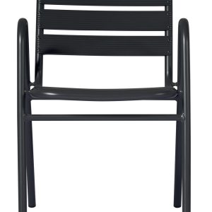 Sedia Calipso Contract - Alluminio Con Braccioli - Impilabile - Tubo Ø 25 Mm X 1,8 Mm - Colore Grigio Antracite