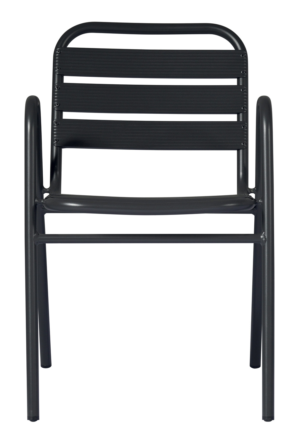 Sedia Calipso Contract - Alluminio Con Braccioli - Impilabile - Tubo Ø 25 Mm X 1,8 Mm - Colore Grigio Antracite - immagine 2