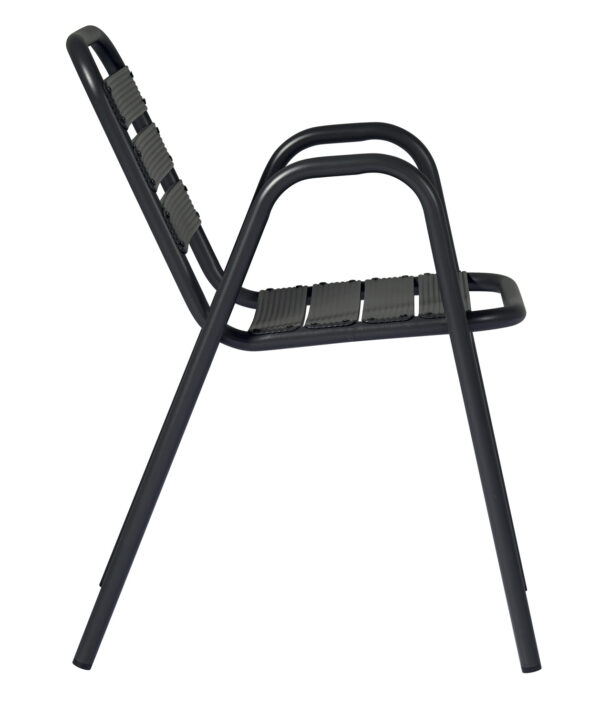 Sedia Calipso Contract - Alluminio Con Braccioli - Impilabile - Tubo Ø 25 Mm X 1,8 Mm - Colore Grigio Antracite