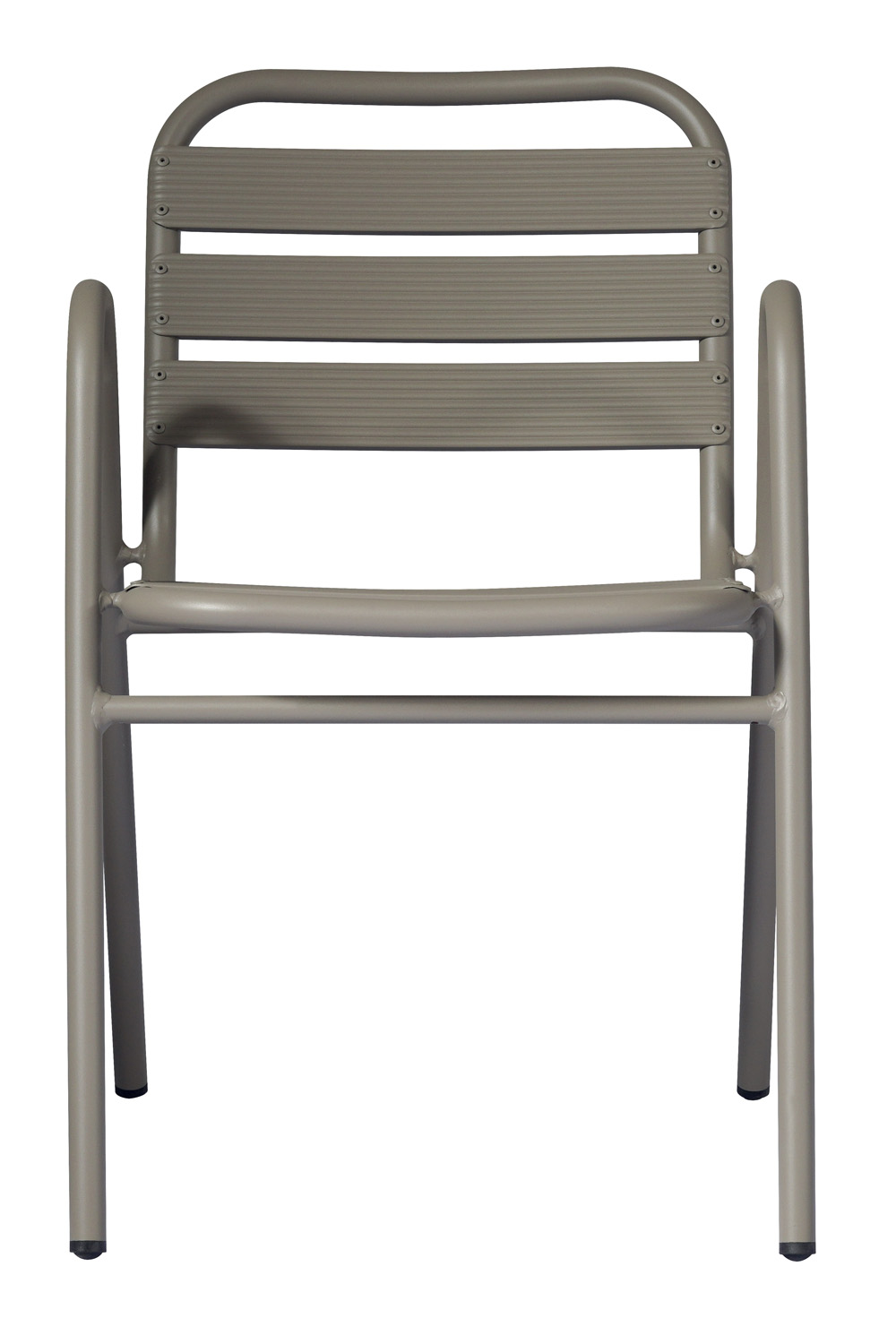 Sedia Calipso Contract - Alluminio Con Braccioli - Impilabile - Tubo Ø 25 Mm X 1,8 Mm - Colore Tortora - immagine 2