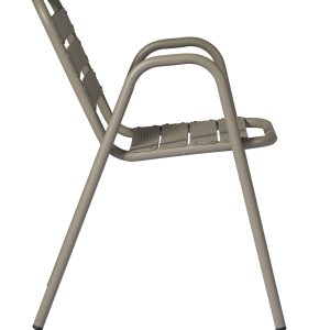 Sedia Calipso Contract - Alluminio Con Braccioli - Impilabile - Tubo Ø 25 Mm X 1,8 Mm - Colore Tortora