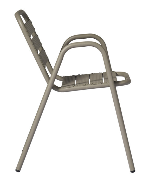 Sedia Calipso Contract - Alluminio Con Braccioli - Impilabile - Tubo Ø 25 Mm X 1,8 Mm - Colore Tortora