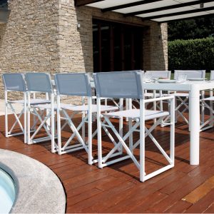 Sedia Regista Imola Alu Bianco/Text Grigio Cenere 1 Pz