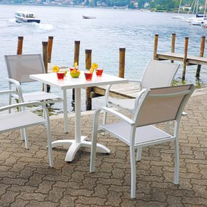 Sedia Viareggio - Alluminio Colore - Con Braccioli - Impilabile