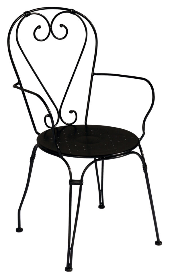 Sedia Stresa C/Brac - Ferro Nero - Impilab. 1 Pz