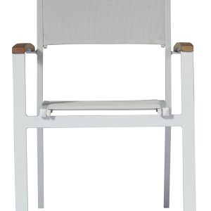 Sedia Tenerife In alluminio e textilene impilabile Greenwood