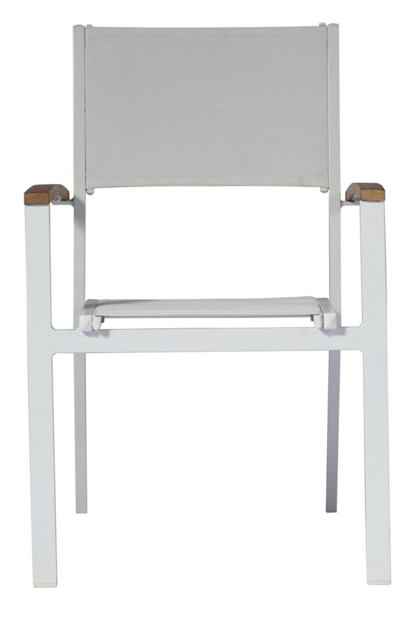 Sedia Tenerife In alluminio e textilene impilabile Greenwood