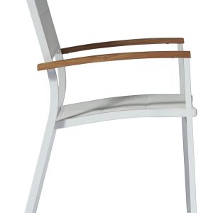 Sedia Tenerife In alluminio e textilene impilabile Greenwood