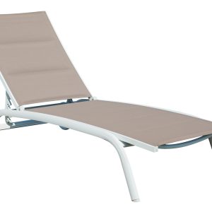 Lettino C/Ruote Alu Sandy/Text 2X1 Imbottito   - 5 Posiz 1 Pz