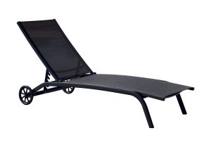 Lettino In Alluminio Con Ruote E Tesssuto 2X1  - 5 Posiz 1 Pz