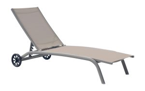 Lettino In Alluminio Con Ruote E Tesssuto 2X1  - 5 Posiz 1 Pz